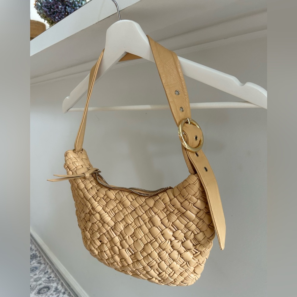 Anthropologie Beige Woven Shoulder Bag